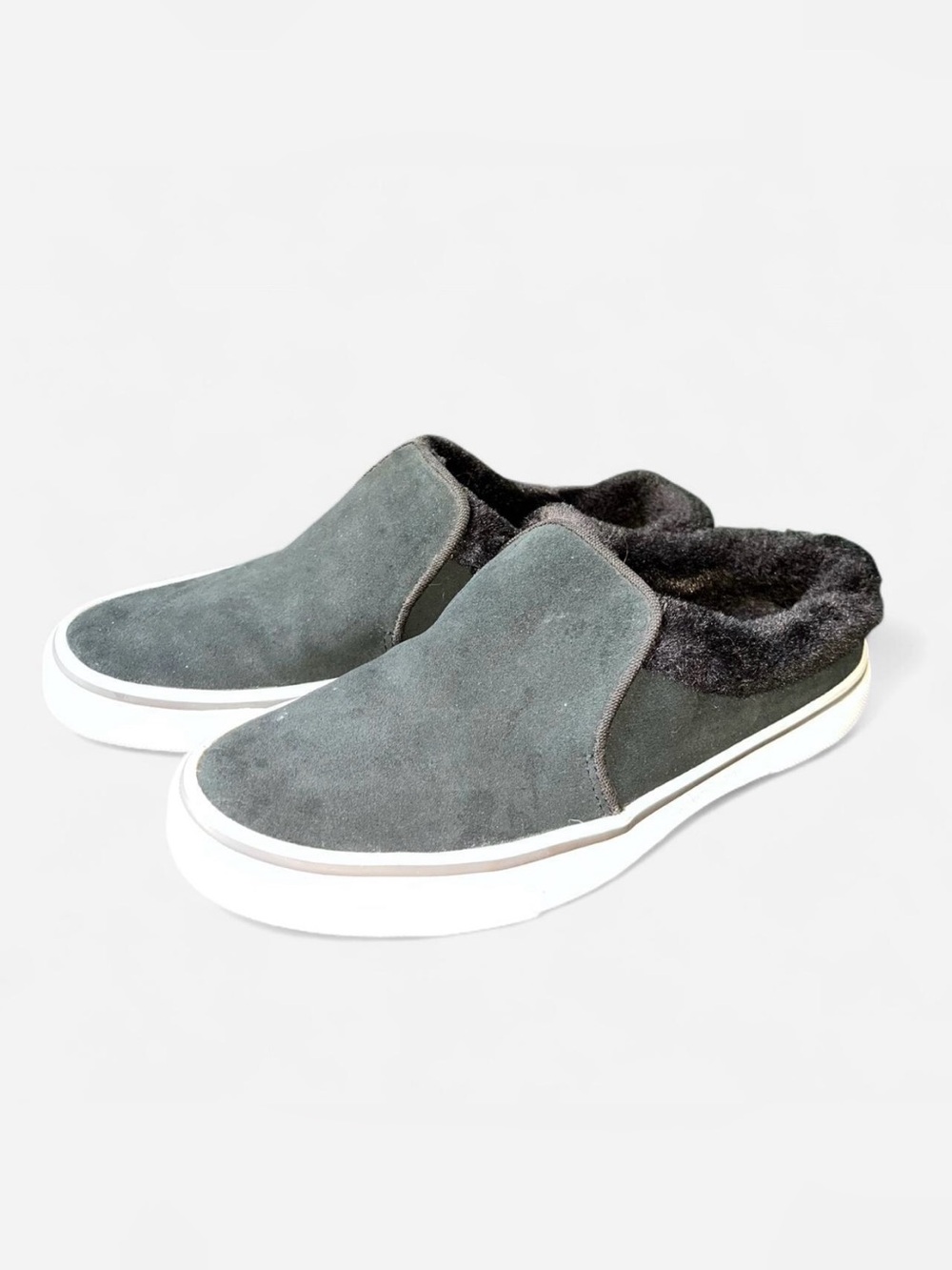 Slip-On Sneakers with Faux Fur Lining - Black